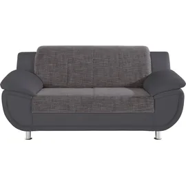 TRENDMANUFAKTUR 2-Sitzer "Rondo 3, mit extrabreiten Armlehnen für mehr Sitzkomfort", grau (dunkelgrau, grau, weiß), B:178cm H:85cm T:94cm, Kunstleder SOFTLUX / Struktur (77% Polyester; 23% Polyacryl);Luxus-Microfaser ALCAZAR (100% Polyester) / Feinstruktur (100%