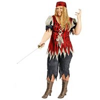 Das Kostümland Piraten-Kostüm Piratin Kostüm Freibeuterin Damen für große Größen - Tolles XXL Piraten Seeräuber Kostüm für Frauen zu Karneval und Mottoparty 52/54