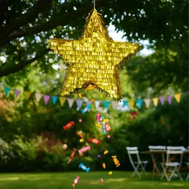 Relaxdays Piñata Stern HBT 43x45x9 cm Gold