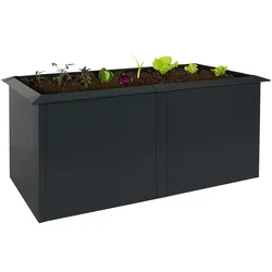 Hochbeet MCW-N24, Metallhochbeet Gemüsebeet Blumenkasten Pflanzkübel, Schneckenkante 78x170x90cm Eisen 52kg, anthrazit