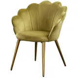KAWOLA Esszimmerstuhl CARLA Velvet grün gold