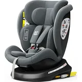 TWT I-SIZE Grau Kindersitz mit 360 Grad drehbarem Isofix-System-BUF BOOF 0, 36 kg - Grau