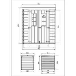 TIMBELA Gartenhaus M309C 2,04 x 2,04 m Beige
