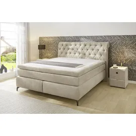 Jockenhöfer Gruppe Boxspringbett »Scarlett mit einer hochwertigen 7-Zonen-Tonnentaschenfederkernmatratze« H3, H3/H4 oder H4, und einem 9cm Kaltschaum-Topper, beige