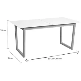 miliboo Laho 160 x 75 x 90 cm Eiche weiß