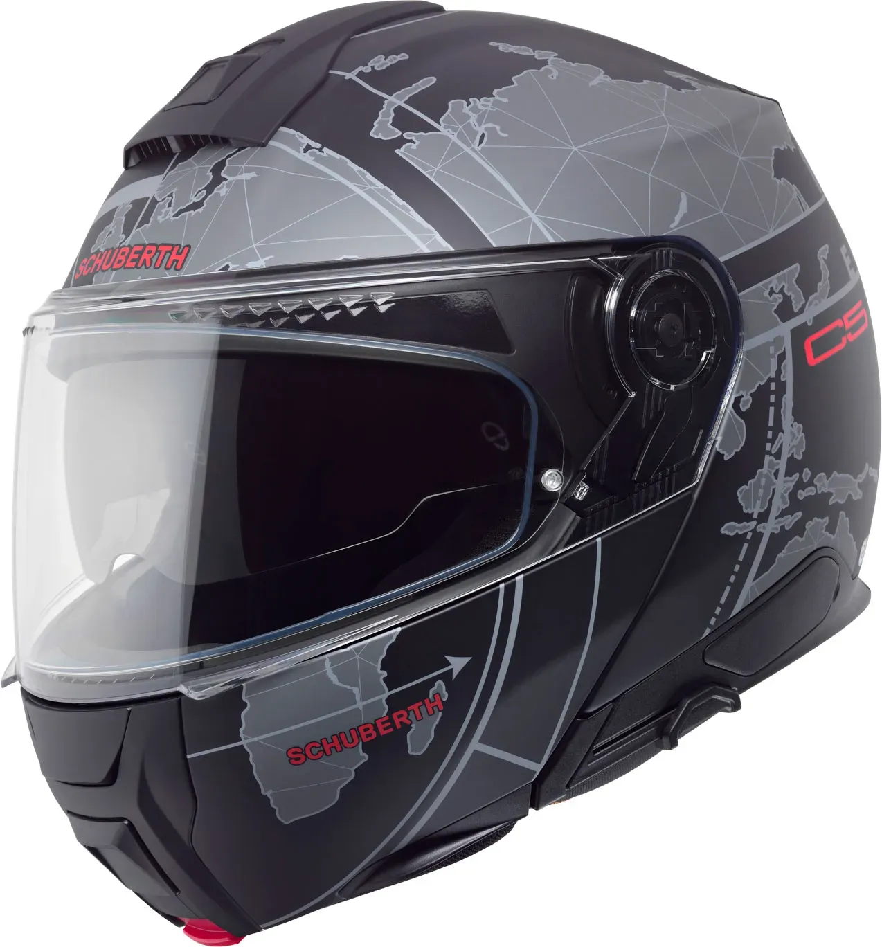 Schuberth C5 Globe, casque rabattable - Mat Noir/Gris - XL (60/61)