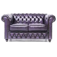 Chesterfield Sofa Brighton - The Brand | 2 Sitzer | 100% Leder, handgefertigt, Original Breite 150 cm (Antik Violett)