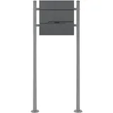 ML-Design Standbriefkasten mit Zeitungsfach, 37x36,5x10,5 cm Anthrazit aus Edelstahl,