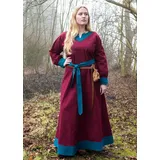 Battle Merchant Ritter-Kostüm Wikinger Kleid Jona, weinrot/petrol blau|rot M | M