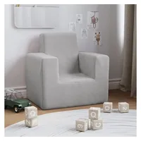 furnicato Kindersofa Hellgrau Weich Plüsch grau