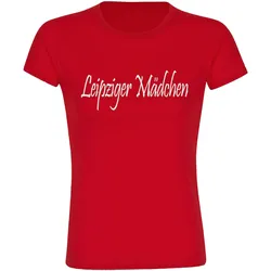 multifanshop Damen T-Shirt - Leipzig - Leipziger Mädchen - Druck weiß - Frauen
