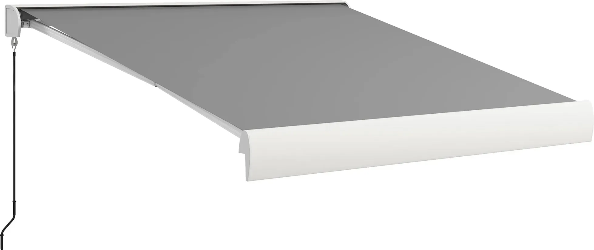 Outsunny Gelenkarmmarkise 3m Elektrische Markise mit Handkurbel & Fernbedienung, Balkonmarkise Sonnenschutz aus Aluminium in Hellgrau   Aosom.de