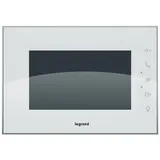 Legrand Video-Innenstelle mit 7 Zoll Hochglanz-Farbbildschirm zur Erweiterung des 7 Zoll Videokits zum 2-Familienhaus, weiß