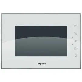 Legrand Video-Innenstelle mit 7 Zoll Hochglanz-Farbbildschirm zur Erweiterung des 7 Zoll Videokits zum 2-Familienhaus, weiß