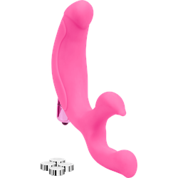 Dreifach-Vibrator aus Silikon, 20 cm, rosa