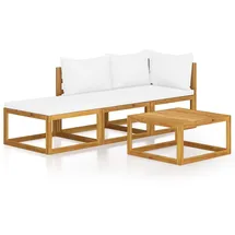 vidaXL Garten-Lounge-Set 4-tlg. creme Akazie