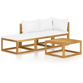 vidaXL Garten-Lounge-Set 4-tlg. creme Akazie