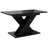 Home Collective Esstisch, Schwarz Hochglanz, Holzwerkstoff, 160x75x80 cm, Esszimmer, Tische, Esstische