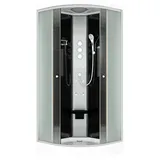 AcquaVapore Duschkabine Fertigdusche Dusche Komplettkabine D10-23M1-EC 100x100 cm mit 2K Scheiben Versiegelung