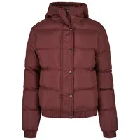 URBAN CLASSICS Hooded Puffer Jacket in rot Größe M