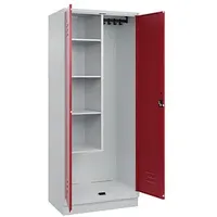 CP Putzmittelschrank Classic PLUS 080120-02 S10001 lichtgrau, rubinrot 80,0 x 50,0 x 195,0 cm, aufgebaut