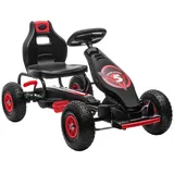 Homcom Gokart, Kinderfahrzeug mit verstellbarem Sitz, Gummireifen,
