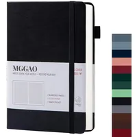 MGGAO A5 liniertes Tagebuch, 100 g/m2, liniertes dickes Papier mit 188 nummerierten Seiten, Premium-Leder-Hardcover-Notizbuch für persönliches Schreiben, Studium, Büro, Reiseaufzeichnung