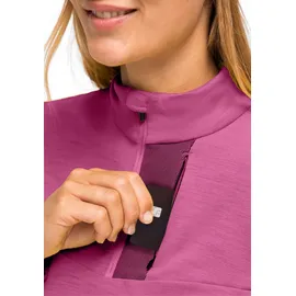 Maier Sports Funktionsshirt MAIER SPORTS "Skutvik HZ W", Damen, Gr. 46, pink (magenta), 40% Wolle, 35% Polyamid, 25% Polypropylen, hoch geschlossener Ausschnitt, Shirts Funktionsshirt, funktionaler Midlayer für Damen, hohe Atmungsaktivität