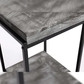 Mendler Blumentisch HWC-K71, Blumenregal Beistelltisch Pflanzregal, MVG-zertifiziert MDF Metall ~ dunkelgrau, 82cm