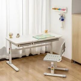 [en.casa] Kinderschreibtisch Sauda 120x60 cm Grau