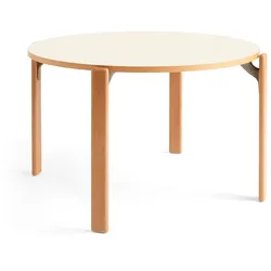 HAY - Rey Esstisch, Ø 128,5 cm, Buche natur / Laminat elfenbein