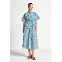 richroyal Midikleid Blau/Schwarz Geblümt 42