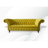 JVmoebel Chesterfield-Sofa Gelber luxus Dreisitzer Chesterfield Design Polster Neu, Made in Europe gelb