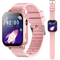 PTHTECHUS Smart Watch für Kinder, Kinderuhr mit Fotoapparat, MP3-Player, Lernen und Spielen, Kindergeschenk für 3-12 Jahre alte Jungen und Mädchen,Rosa