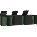 vidaXL Mülltonnenbox für 6 Tonnen Schwarz 414x79x117 cm Stahl