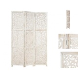 vidaXL Raumteiler »Raumteiler spanische Wand Paravant Trennwand »3tlg. Handgeschnitzt Weiß 120×165cm Mango Massivholz«,