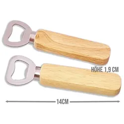 10x Flaschenöffner aus Holz Kapselheber mit Holzgriff für Lasergravur, als Geschenk 14cm