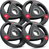 Olympische Gewichtsscheiben-Set für Langhantel Hop-Sport HS-OD5 4x5kg 51mm schwarz 4 x 5 kg