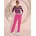 Schlupfbluse pink/schwarz 36