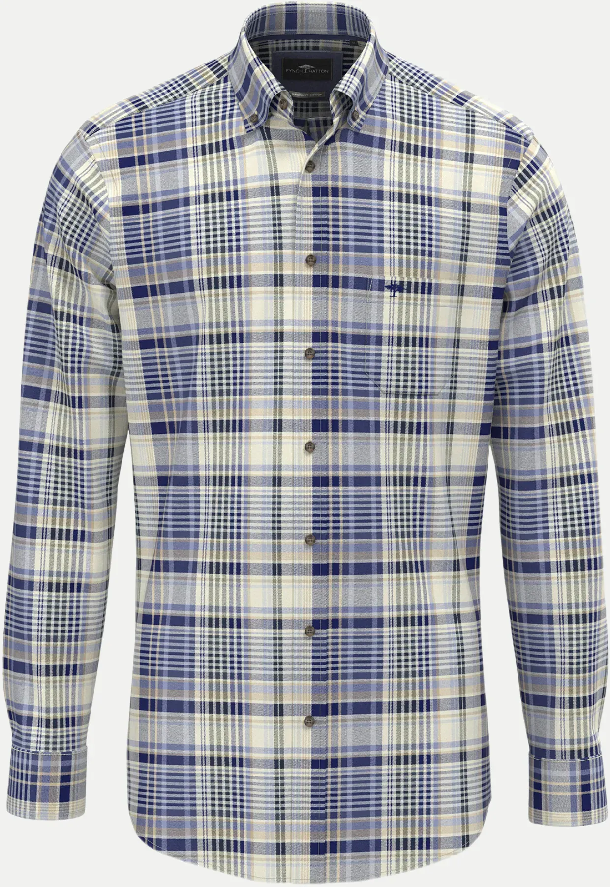 Casual-Fit Karohemd Blau 3XL