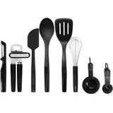 KitchenAid Küchenorganizer-Set KITCHENAID Küchenhelfer-Sets schwarz Starter-Set für den täglichen Gebrauch, Nylon, hitzebeständig