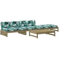 vidaXL 4-tlg Garten-Lounge-Set mit Kissen Kiefernholz Imprägniert Modell 12