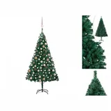 vidaXL Künstlicher Weihnachtsbaum mit LEDs & Kugeln Grün 150 cm