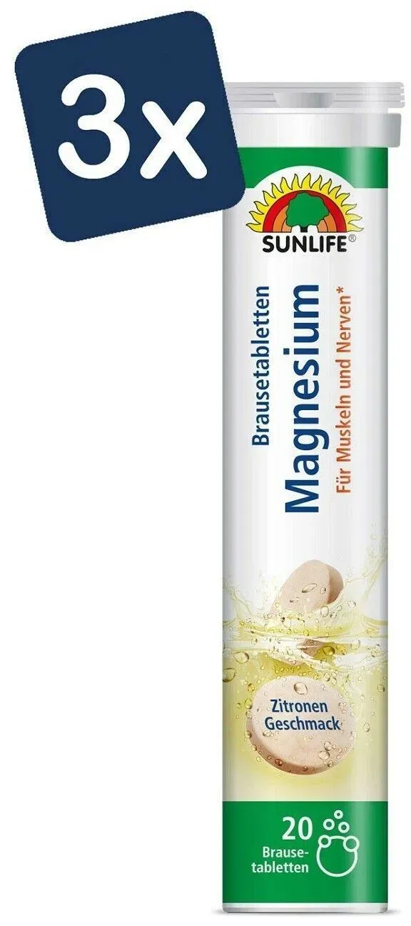 Sunlife Magnesium Brausetabletten 3x20 Stück Sparpack