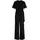 Cartoon Damen Jumpsuit mit Bindegürtel 36, Schwarz - 36W