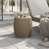 prissent 4-in-1 Gartenbox Hellbraun Polypropylen 42,5x42,5x44 cm Outdoor Storage Boxes Auflagenbox Klein Wohnzimmer Garten