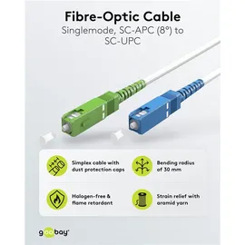goobay 59621 Glasfaserkabel FTTH Singlemode (OS2) White, (Simplex)