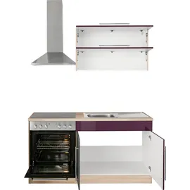 kochstation Küchenzeile KS-Samos 160 cm lila