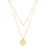 Hey Happiness Collier Kette Layered Kreis Anhänger Gold / Edelstahl