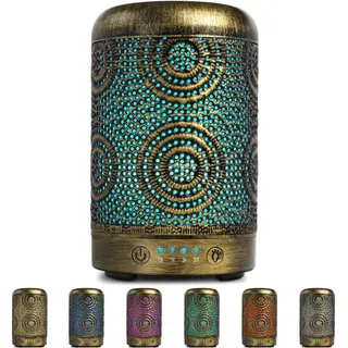 SALKING Aroma Diffuser, 100ml Metall Aromatherapie Licht Gold für Büro Zuhause Yoga